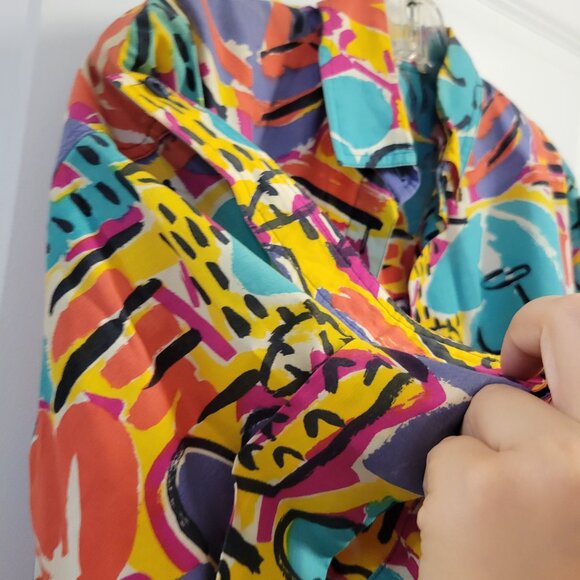 Vintage Retro-Print Vibrant Colourful Jaeger Set - Resortwear - Skirt and Blouse - Picture 8 of 16